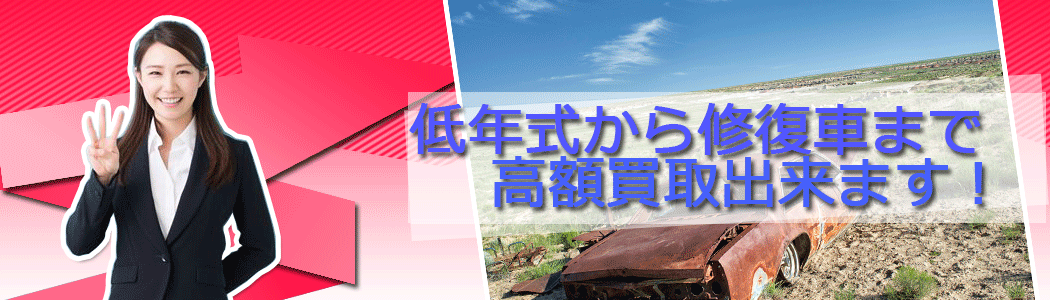 バッテリー切れから修復車まで高額額買取り出来ます。